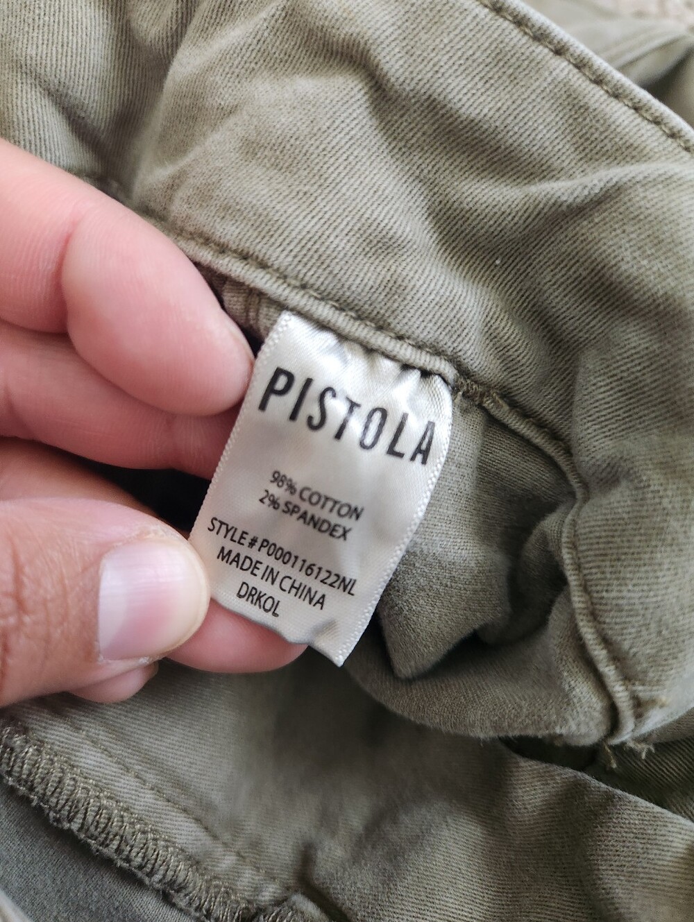 Pistola Pamela High Rise Utility Pant In Dark Olive Size 30 - Picture 5 of 10